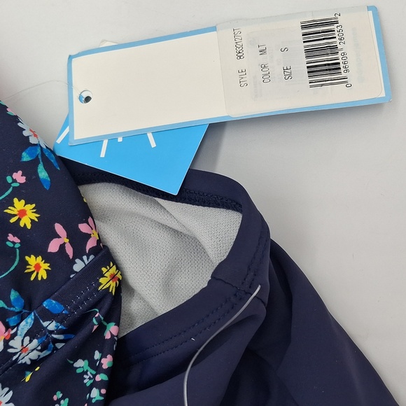 Draper James RSVP V-Neck Scallop Tankini Set Navy Blue S - Picture 13 of 13